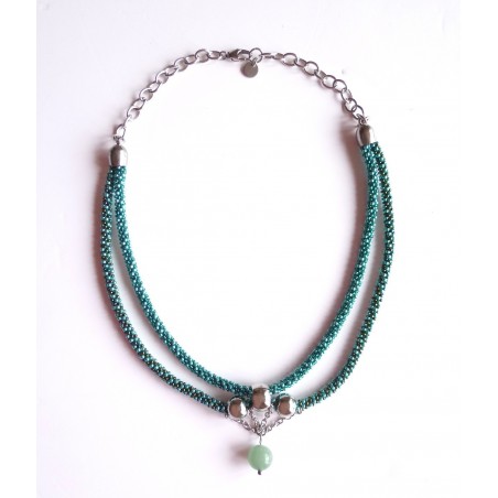 "Under the Christmas tree" necklace with aventurine bead