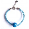 "Iris" bracelet with blue agate bead