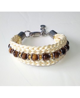 Bracelet "Athéna" avec perles oeil de tigre
