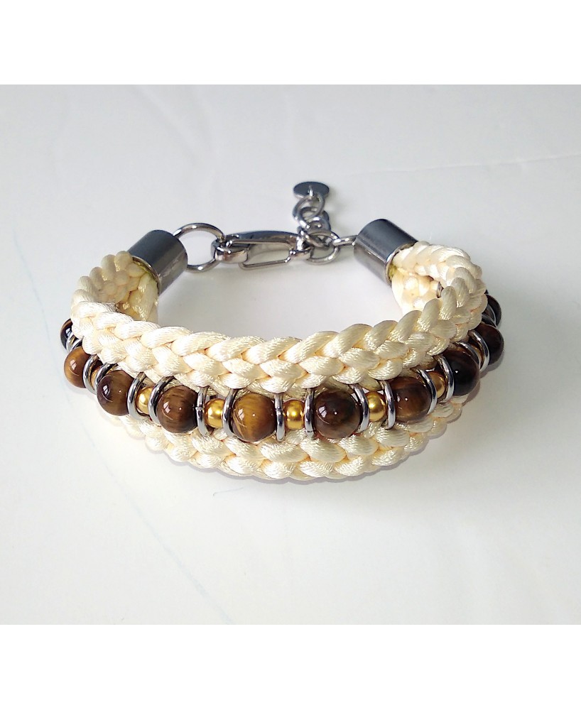 Bracelet "Athéna" avec perles oeil de tigre