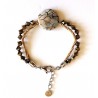 Bracelet "Coucher de soleil" avec perle d'agate et toupies Swarovski