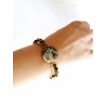 Bracelet "Coucher de soleil" avec perle d'agate et toupies Swarovski