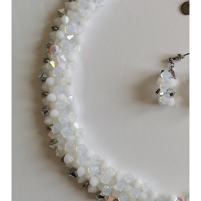 Parure "Polaire" avec perles Swarovski