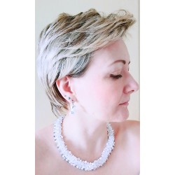 Parure "Polaire" avec perles Swarovski