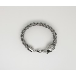  "Feline leather" bracelet Men's bracelets Flat kumihimo bracelet.