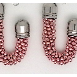  "Pink candy" earrings Accueil Earrings made of round kumihimo.