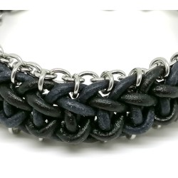  "Flesh and steel" bracelet Men's bracelets Flat kumihimo bracelet.