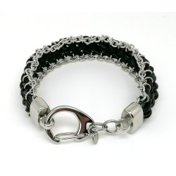  "Flesh and steel" bracelet Men's bracelets Flat kumihimo bracelet.