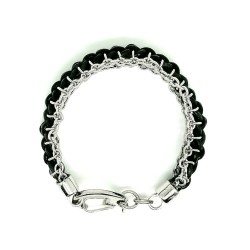  "Flesh and steel" bracelet Men's bracelets Flat kumihimo bracelet.