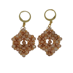  "Champagne bubbles" earrings Accueil Beaded embroidery earrings.