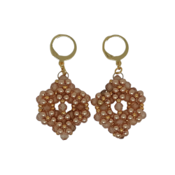  "Champagne bubbles" earrings Accueil Beaded embroidery earrings.