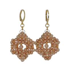  "Champagne bubbles" earrings Accueil Beaded embroidery earrings.