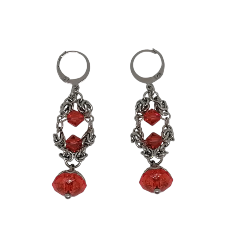  Boucles d'oreilles "Rose impérial" Boucles d'oreilles Boucles d'oreilles en chaîne-maille.