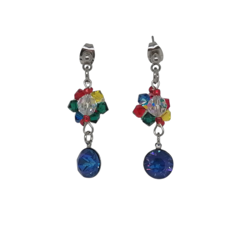  "Fireworks" earrings Earrings Beaded embroidery earrings.