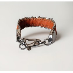  "Medieval" bracelet Bracelets Leather bracelet with steel assembly.