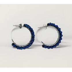 Boucles d'oreilles "Cristal bleu" Boucles d'oreilles Boucles d'oreilles en broderie perlée.