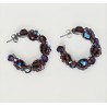  "Purple circle" earrings Earrings Beaded embroidery earrings.