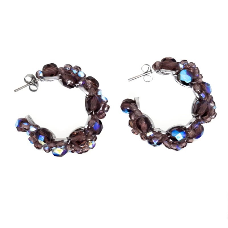  Boucles d'oreilles "Cercle mauve" Boucles d'oreilles 