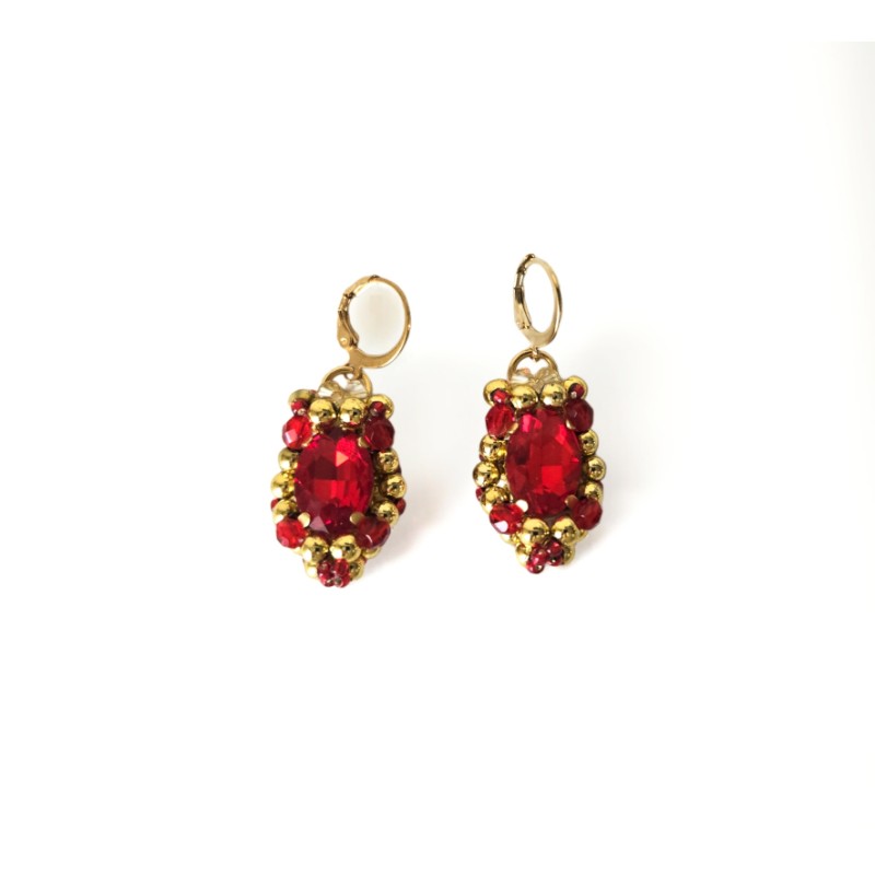 "Theodora" earrings Earrings Beaded embroidery earrings.