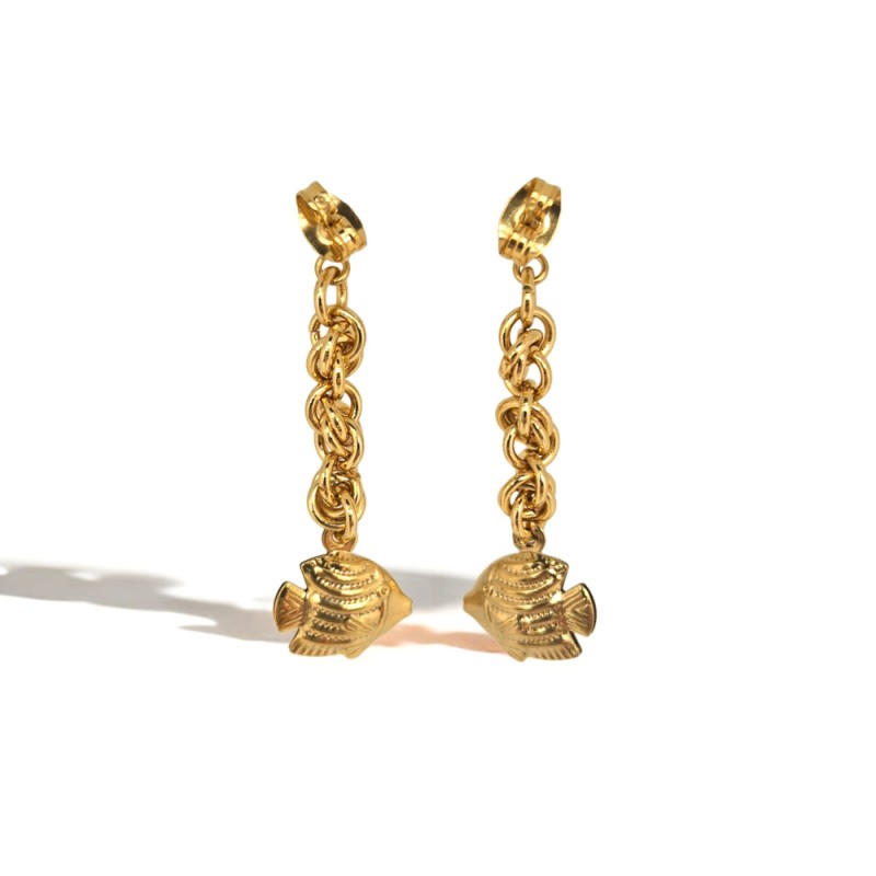 "Je m'en fish" earrings Earrings Chain-mail earrings