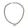 Collier lune descendante en acier inoxydable et polyester | Bijou unique fait main | REC Bijoux