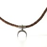 Collier lune descendante en acier inoxydable et polyester | Bijou unique fait main | REC Bijoux