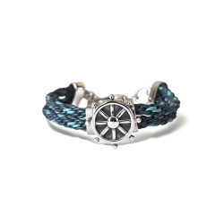 Bracelet Tribord en acier inoxydable et cuir| Bijou unique fait main | REC Bijoux