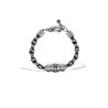 Zenitude bracelet in leather, stainless steel and polyester | Unique Handmade Jewelry | REC Bijoux