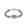Bracelet Zénitude en acier inoxydable, cuir et polyester| Bijou unique fait main | REC Bijoux