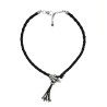 The eye of the hawk stainless steel and leather necklace | Unique Handmade Jewelry | REC Jewelry