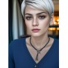 The eye of the hawk stainless steel and leather necklace | Unique Handmade Jewelry | REC Jewelry