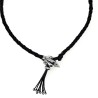 The eye of the hawk stainless steel and leather necklace | Unique Handmade Jewelry | REC Jewelry