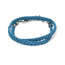 Es-squale bracelet in leather and stainless steel | Unique Handmade Jewelry | REC Bijoux