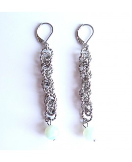 "Waterfalls" earrings with agate beads